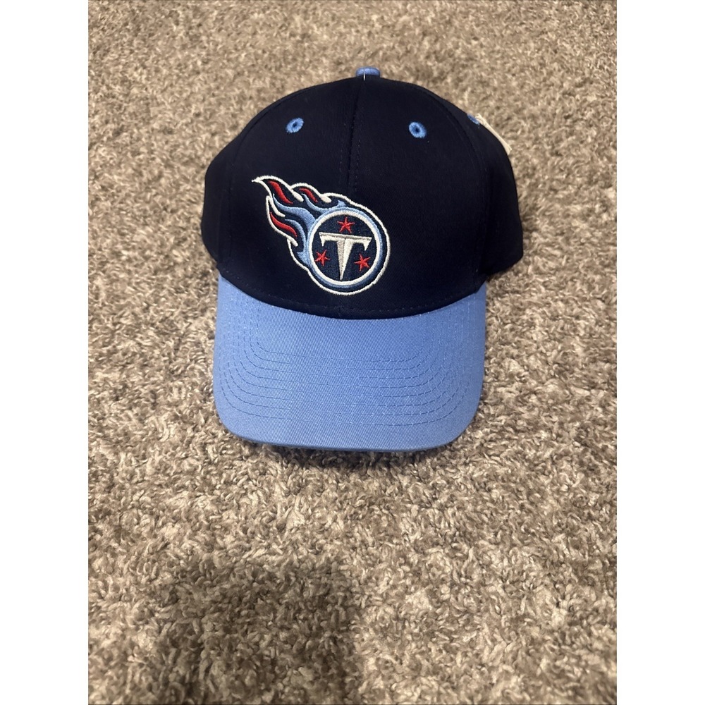 NFL Tennessee Titans Logo Flame Hat Cap Adjustable 2 Tone